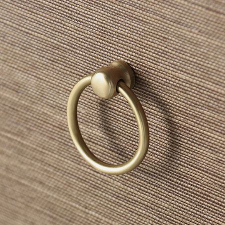 Brown Grasscloth Hardware Detail