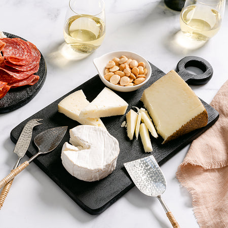 Rattan Wrapped Cheese Knives Styled