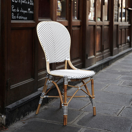 Cappuccino Dot Isabell Rattan Side Chair in Paris