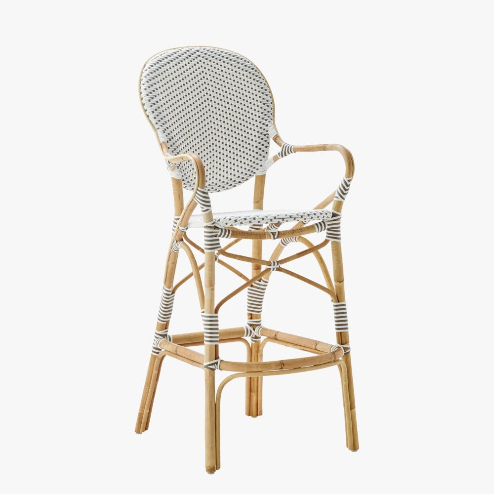 Cappuccino Dot Isabell Rattan Bar Stool