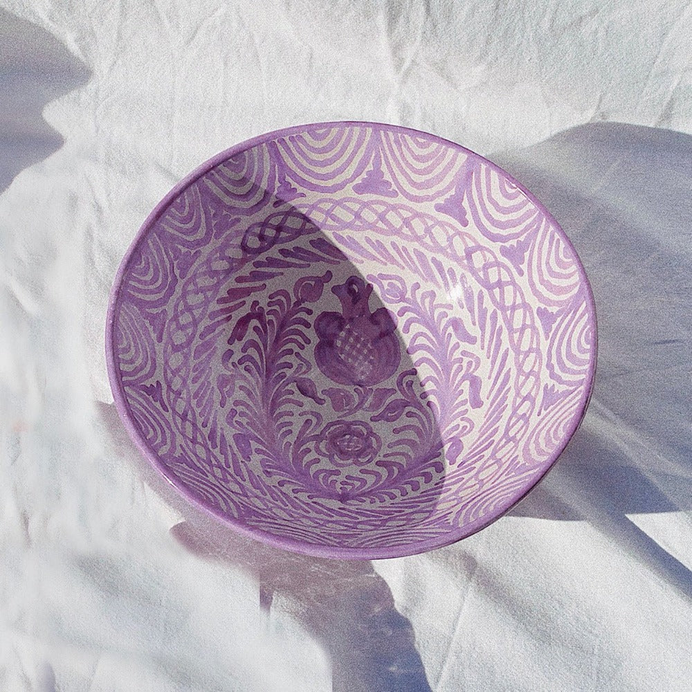 Casa Lilac Large Bowl with Pomegranate Motif