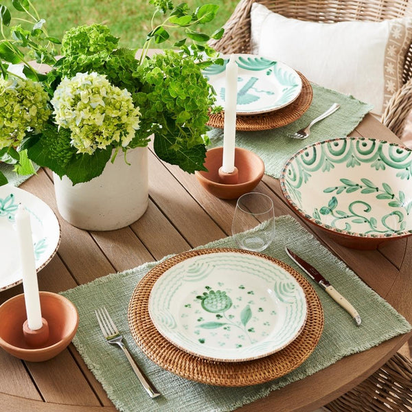Casa Nuno Green Serving Pieces - Handpainted dinnerware from Portugal Dear Keaton