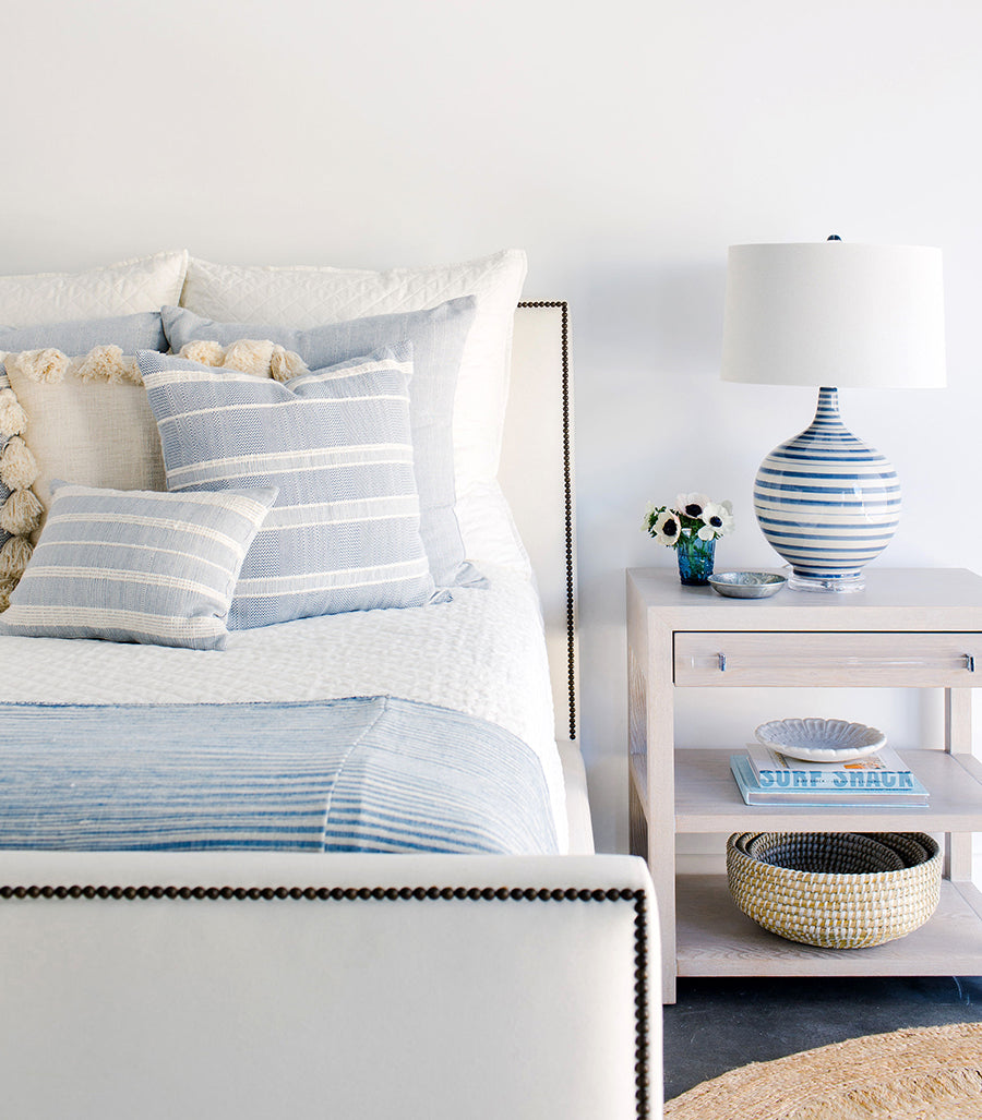 Chambray Khadi Cotton Bed Cover Styled