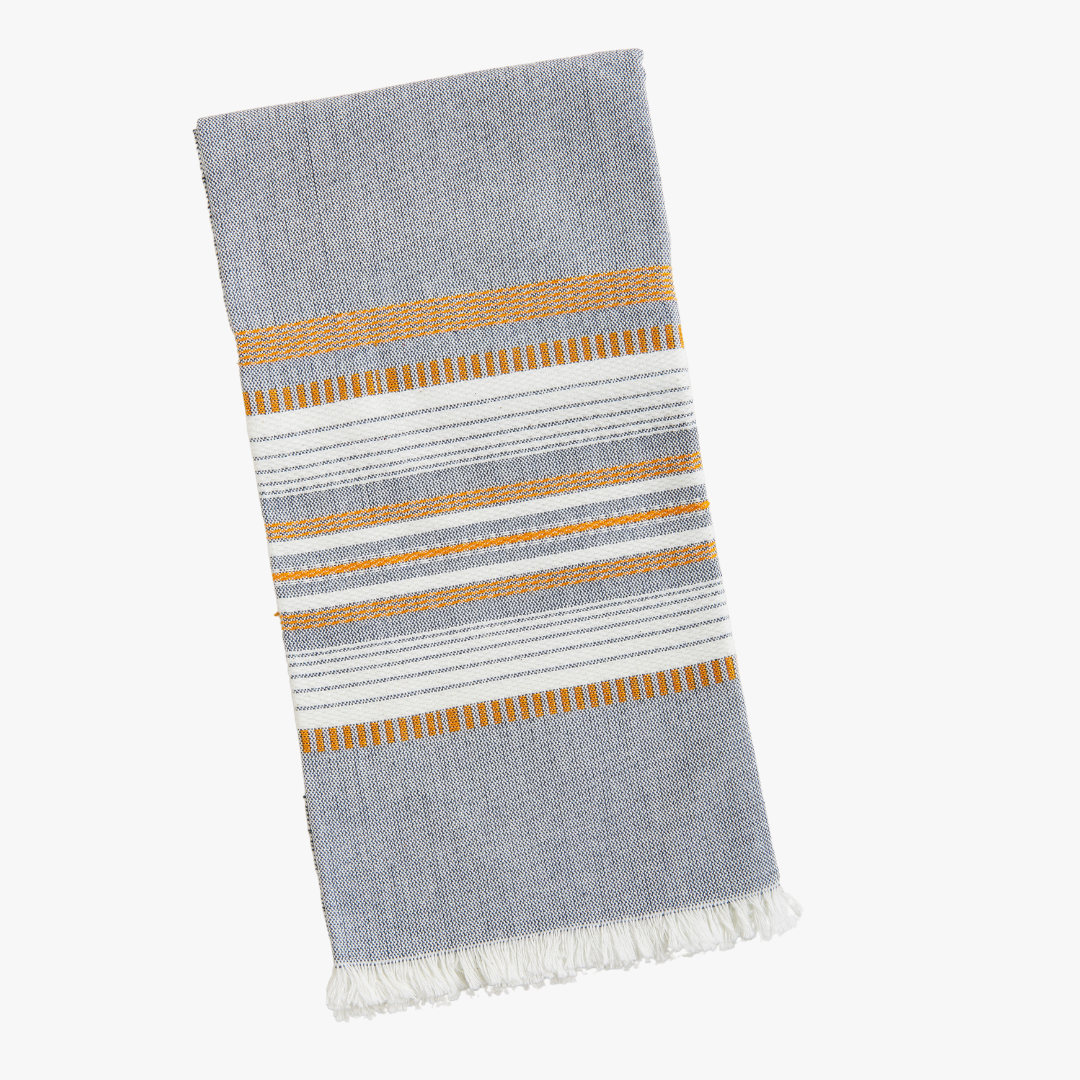 Aden Navy Stripes Hand Towel - Shop Hand Loomed Towels - Dear Keaton