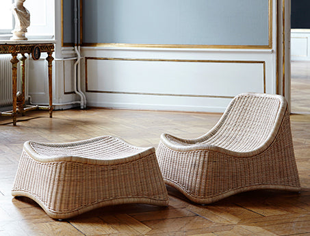 Rattan Chill Lounge with Ottoman Styled