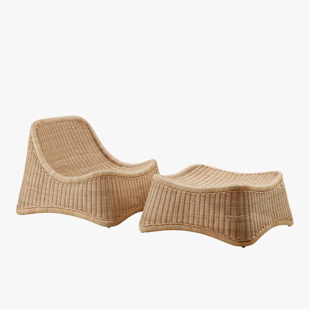 Rattan Chill Lounge with Ottoman by Dear Keaton