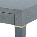 Claire Grey Linen Desk Closeup