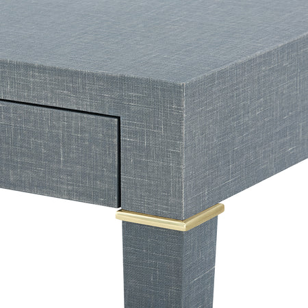 Claire Grey Linen Desk Closeup