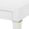 Claire White Linen Desk Closeup