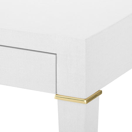 Claire White Linen Desk Closeup