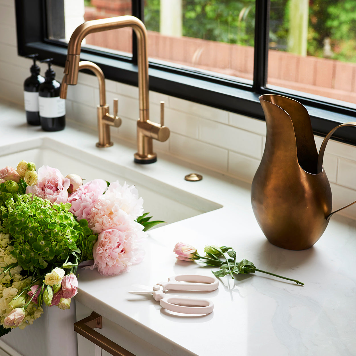 Cobbled Aged Bronze Pitcher Styled - Dear Keaton