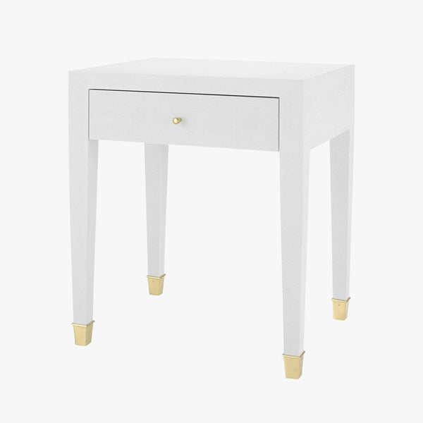 Claire White Linen Side Table