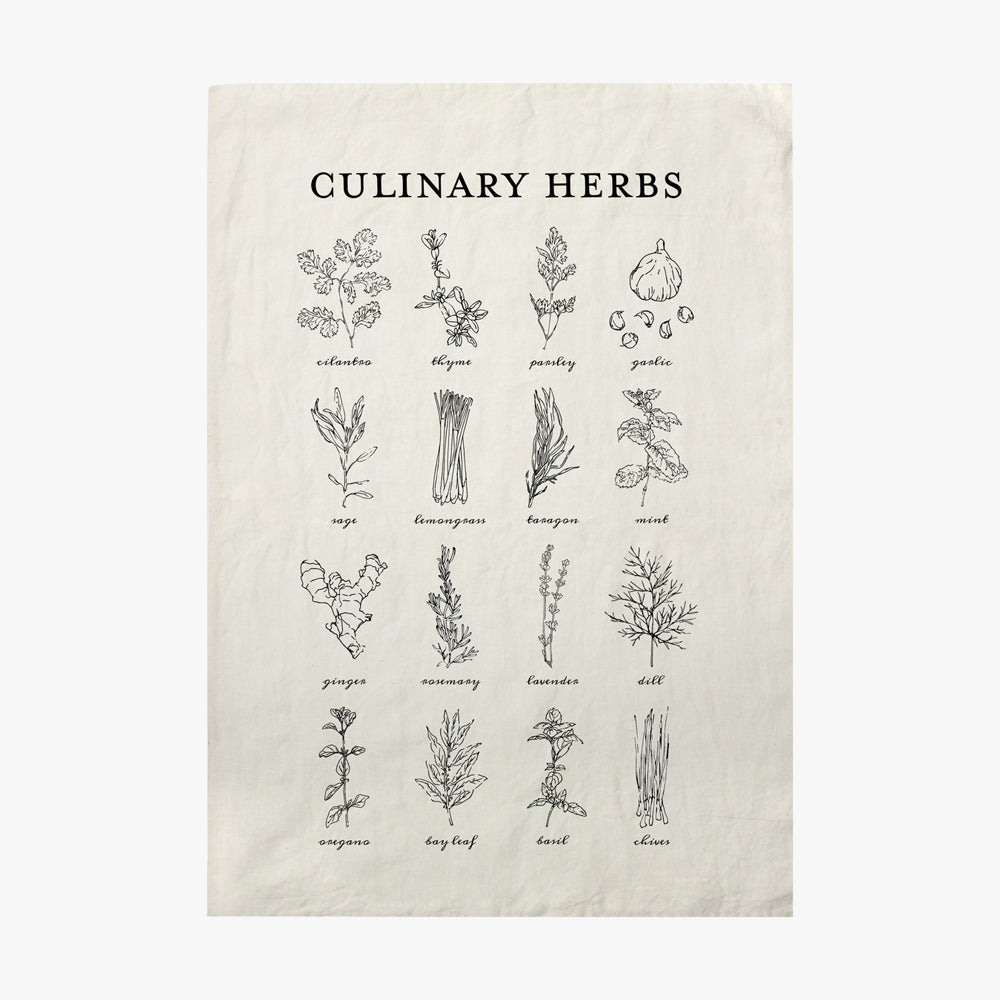 Culinary Herbs Tea Towel