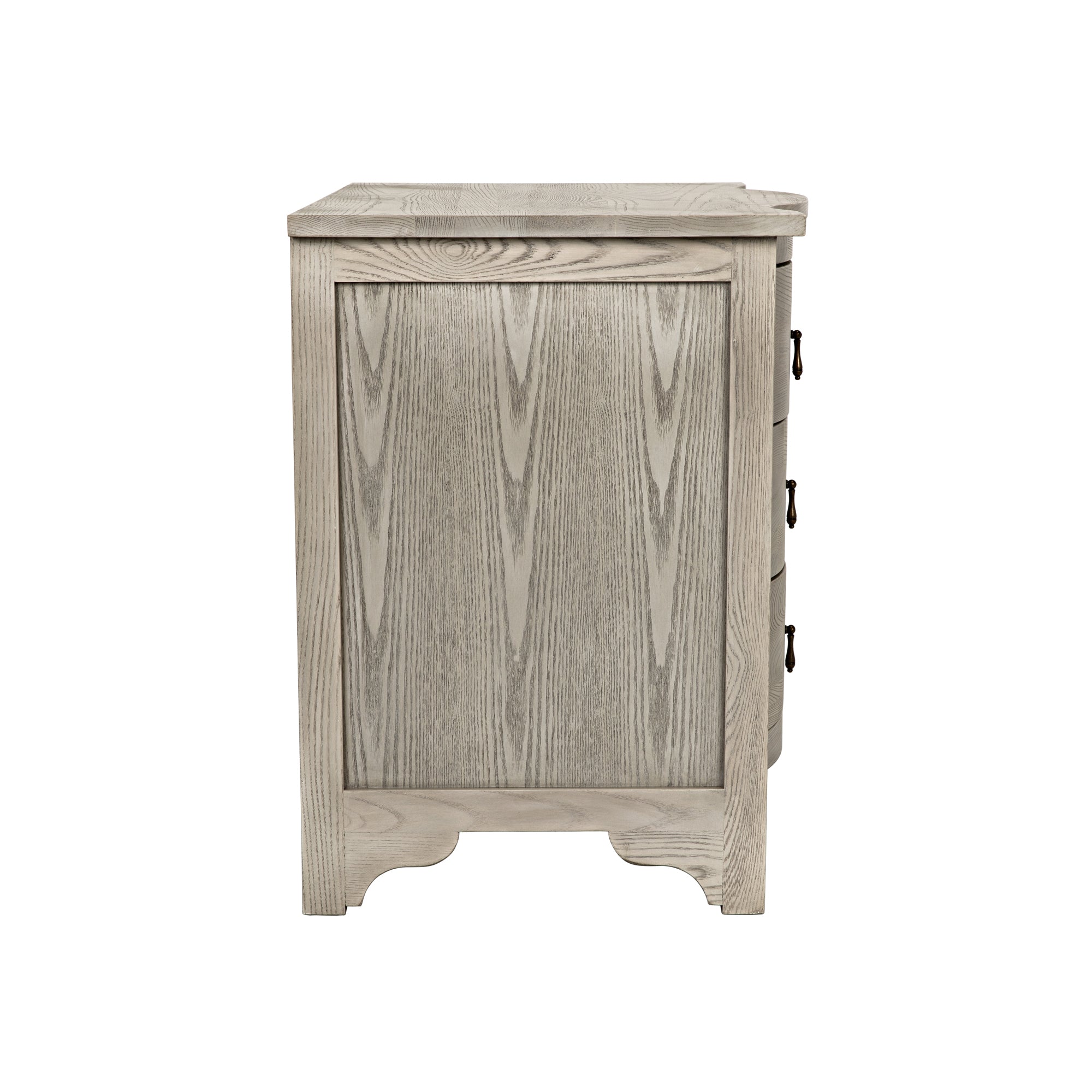 Curved Front Side Table Side View