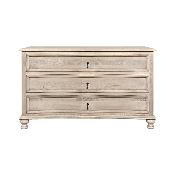 Curved Front Three Drawer Chest Front