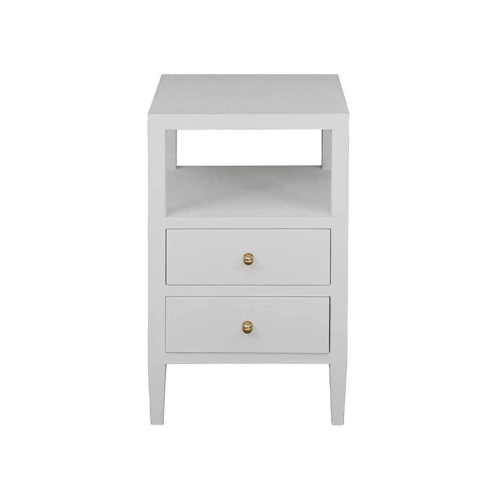 Daisy White Side Table - Lacquered Linen Furniture - Dear Keaton