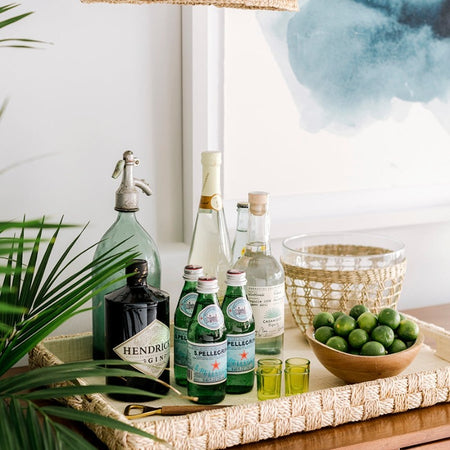 Dear Keaton Woven Abaca Rope Tray Styled on Bar