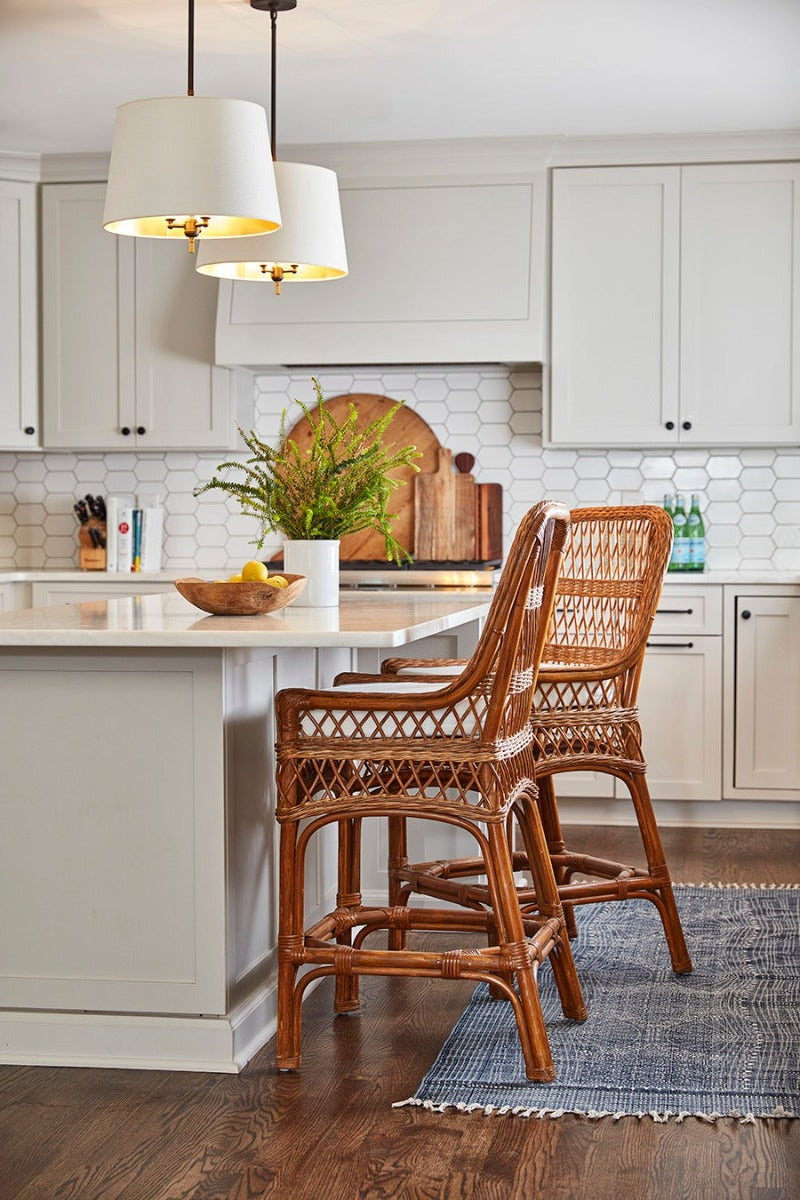 Dear Keaton Chatham Rattan Counter Stool in Kitchen