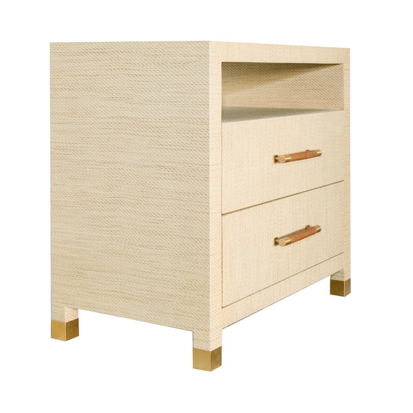 Lowery Natural Grasscloth Nightstand Angle View
