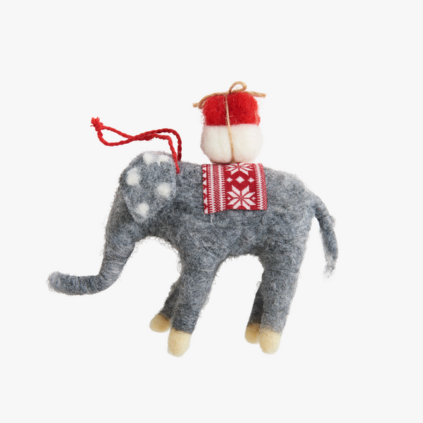 Elephant Wool Felt Ornament