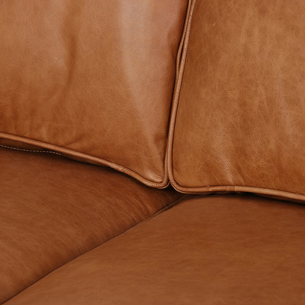 Everitt Butterscotch Leather Sofa Closeup