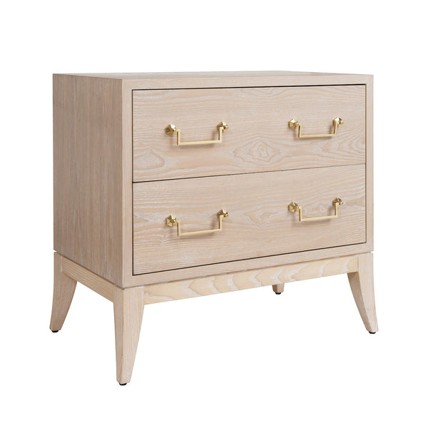 Cassie Natural Side Table with Brass Swing Hardware