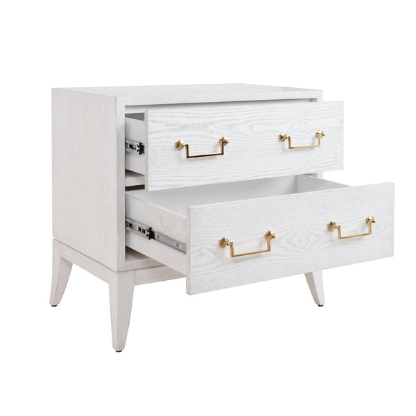 Cassie White Side Table with Soft Glide Drawers