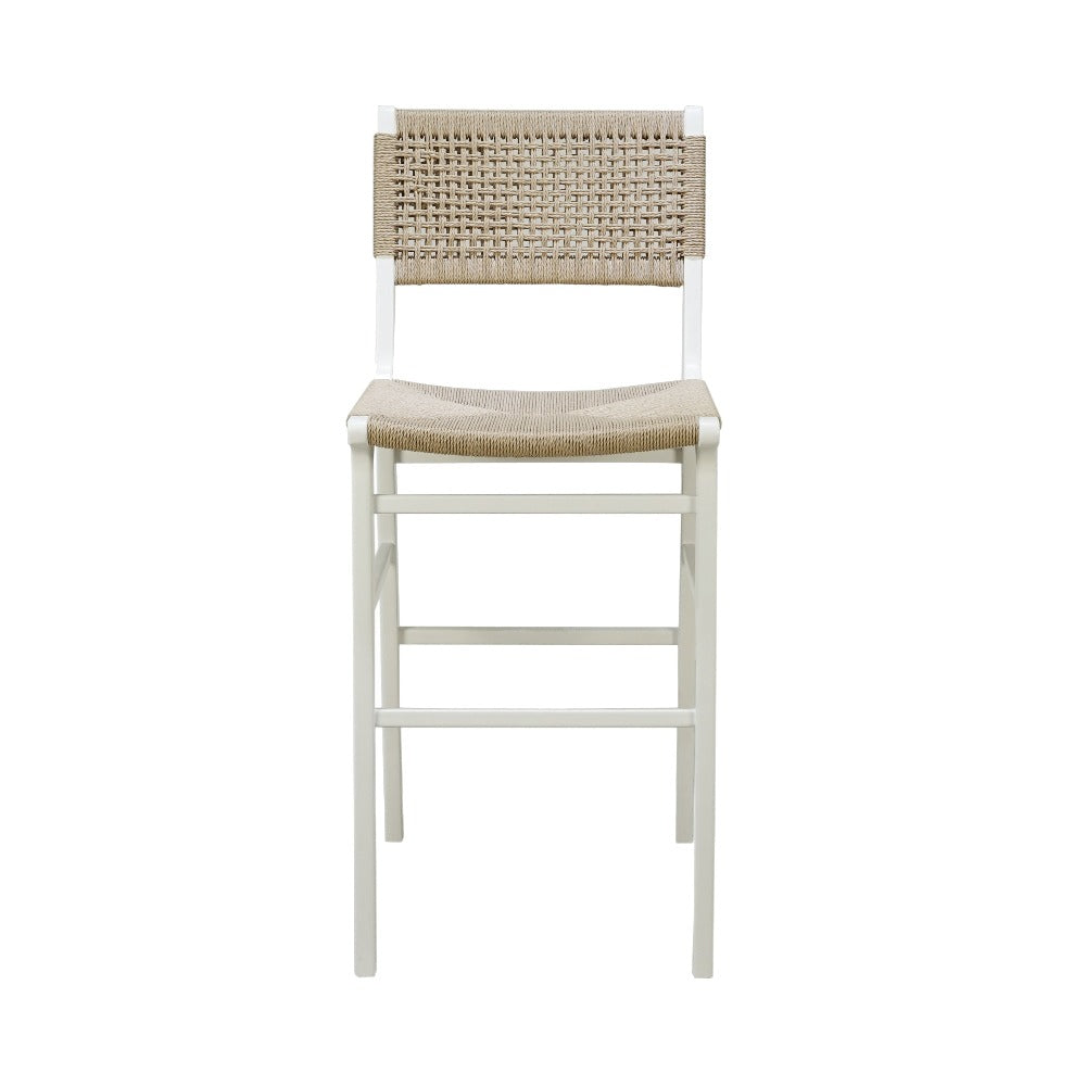Flint White Bar Stool Front View