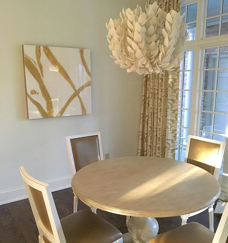 Palecek Coco Magnolia Hanging Pendant in Dining Space