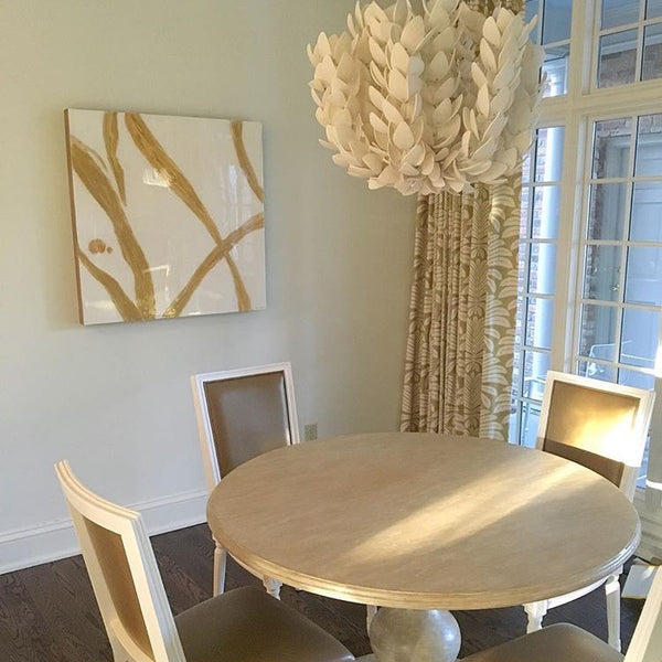 Palecek Coco Magnolia Hanging Pendant in Dining Space