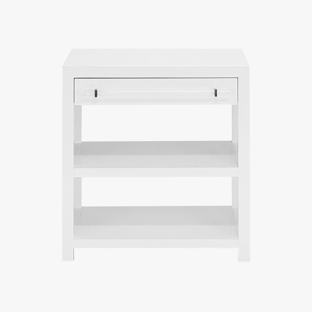 Gage White Lacquer Side Table by Dear Keaton