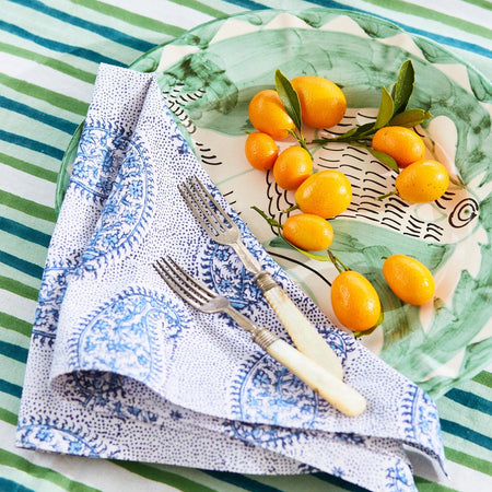 Paisley Azure Napkins Styled
