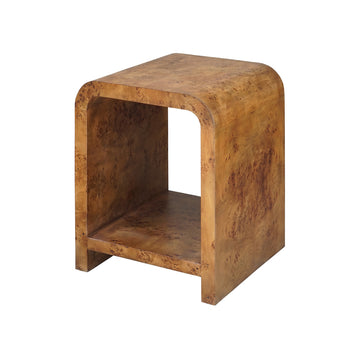 Grisanti Dark Burl Side Table - Burlwood Veneer Tables - Dear Keaton