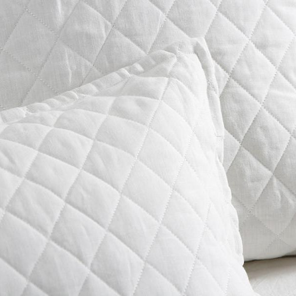 White Linen Bedding Closeup
