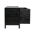 Hampton Black Side Table Side - drawers open
