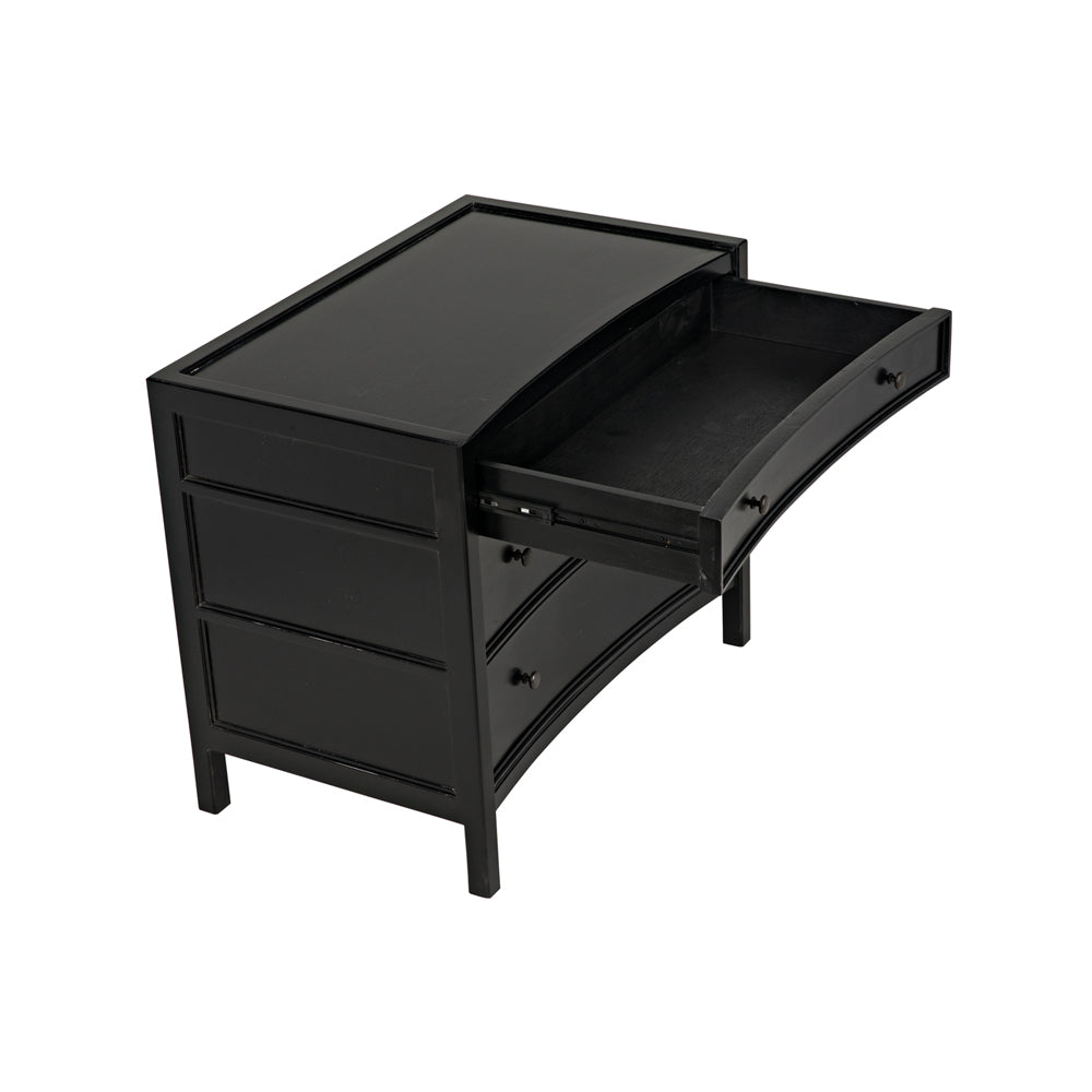 Hampton Black Side Table Side Open Drawer