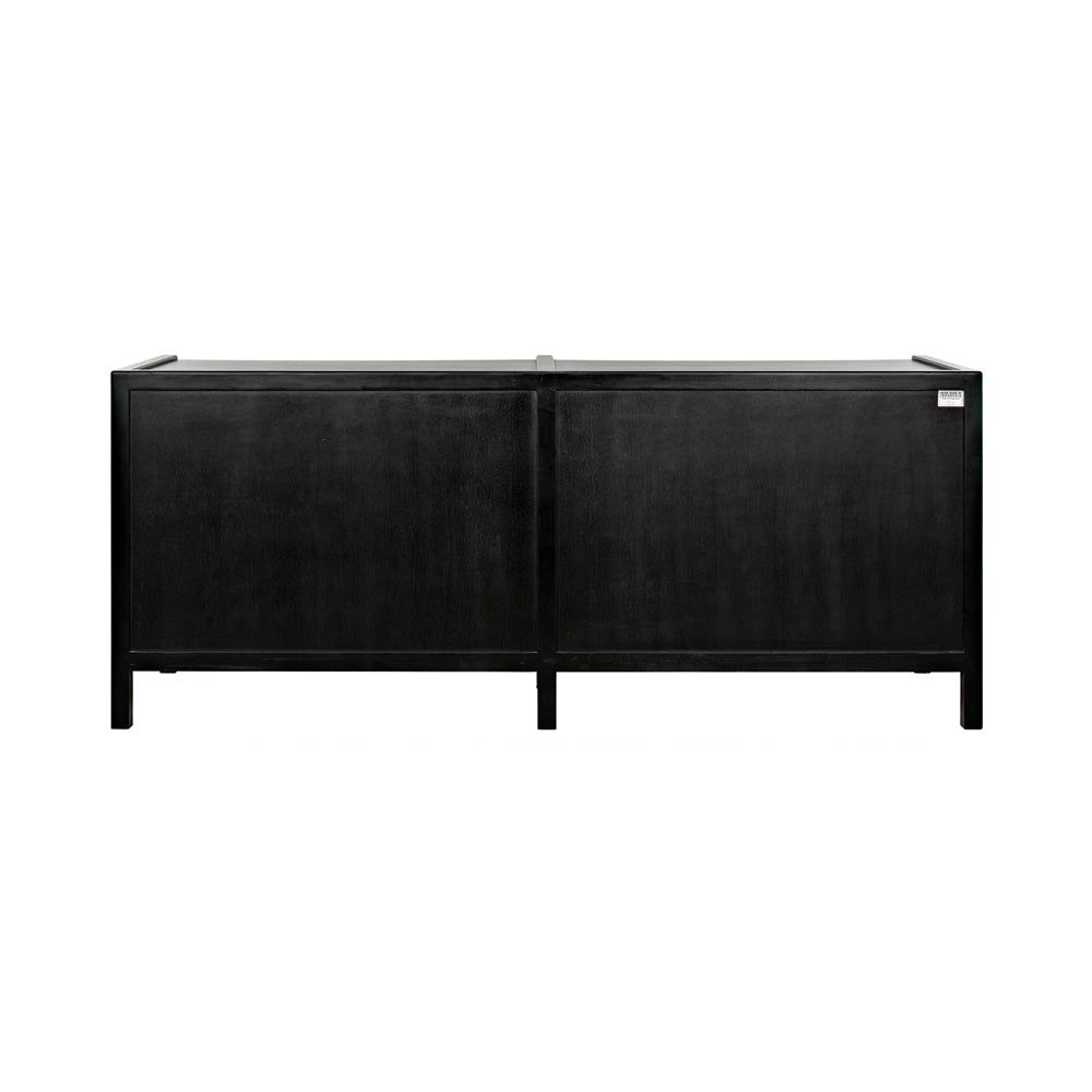 Hampton Black Six Drawer Dresser Back