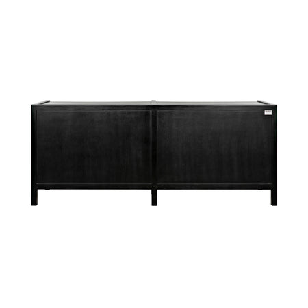 Hampton Black Six Drawer Dresser Back