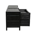 Hampton Black Six Drawer Dresser Side Open