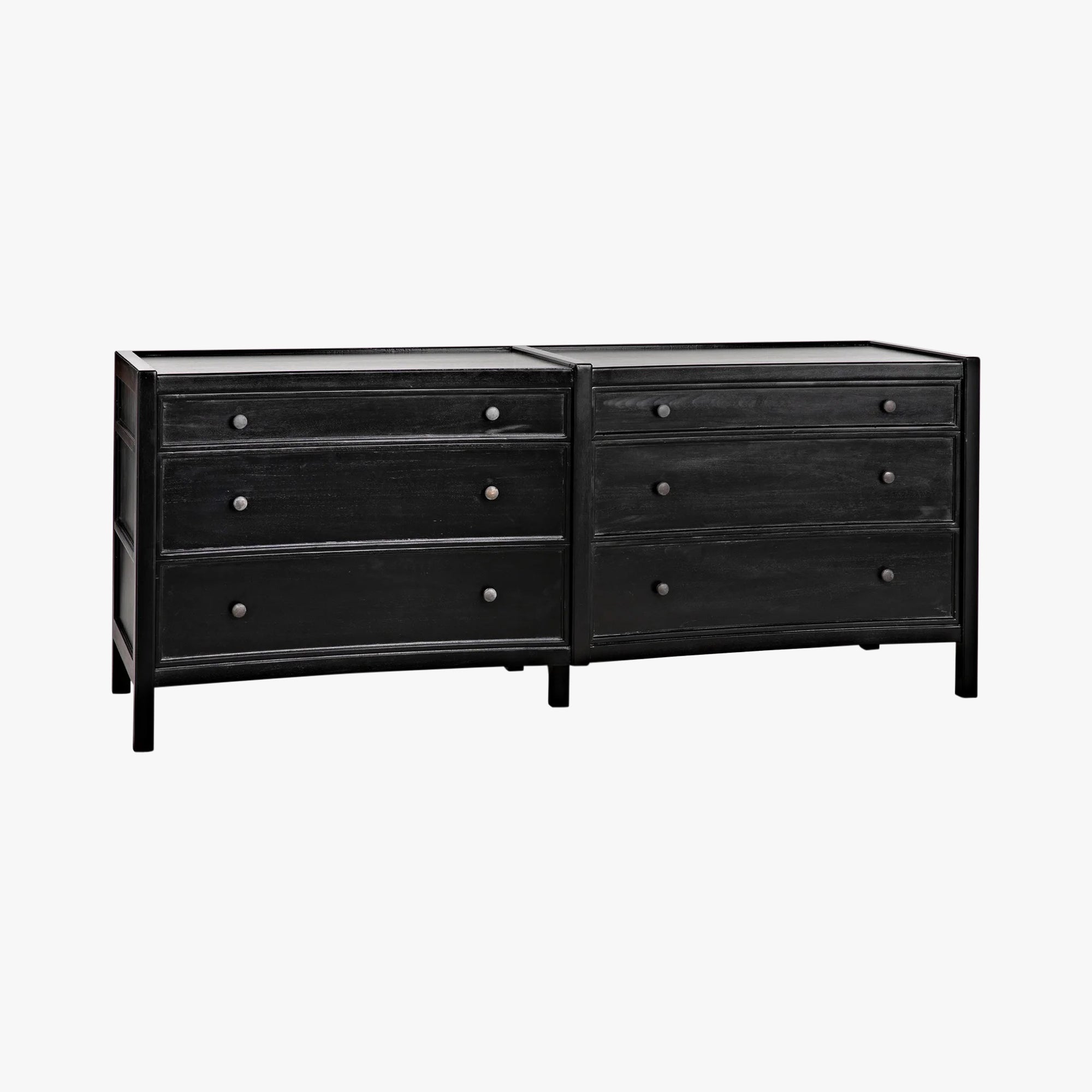 Hampton Black Six Drawer Dresser