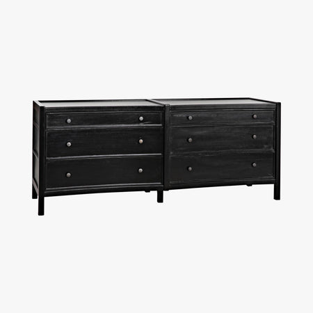 Hampton Black Six Drawer Dresser