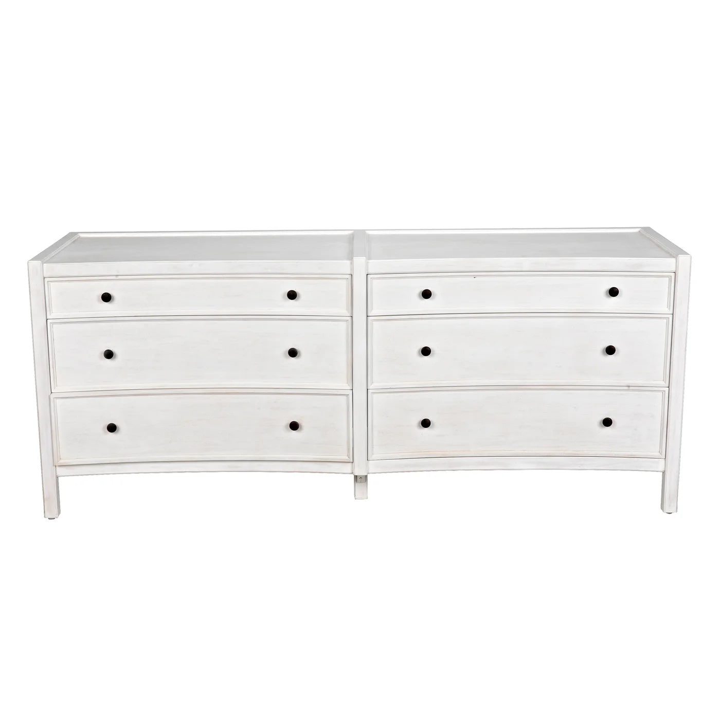 Hampton White Six Drawer Dresser Front View
