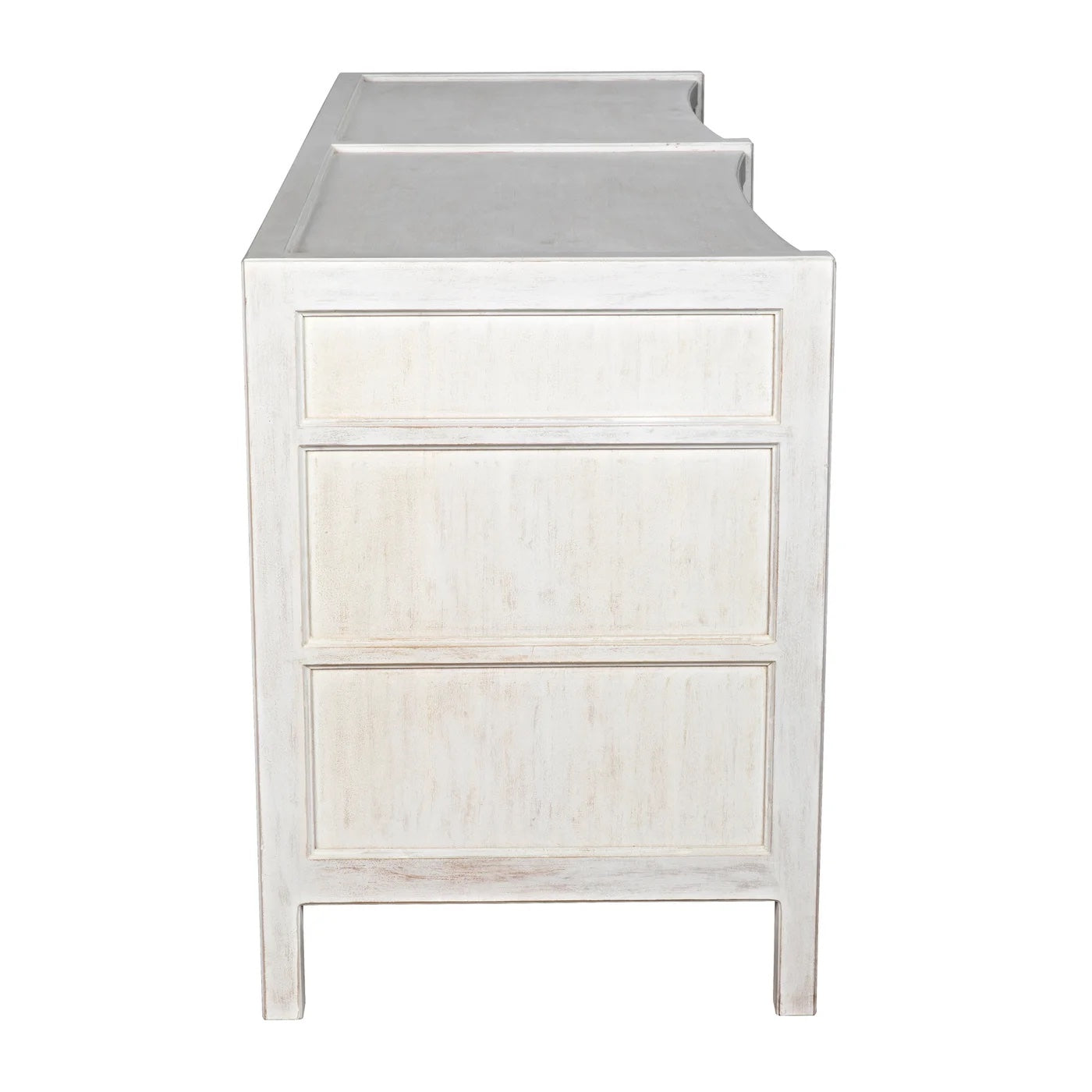Hampton White Six Drawer Dresser Side View