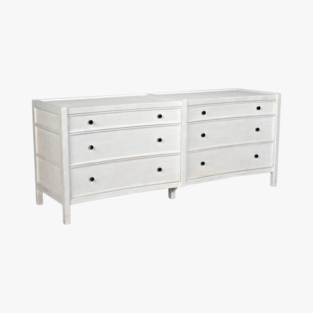 Hampton White Six Drawer Dresser