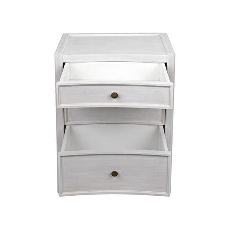 Hampton White Small Nightstand Open View