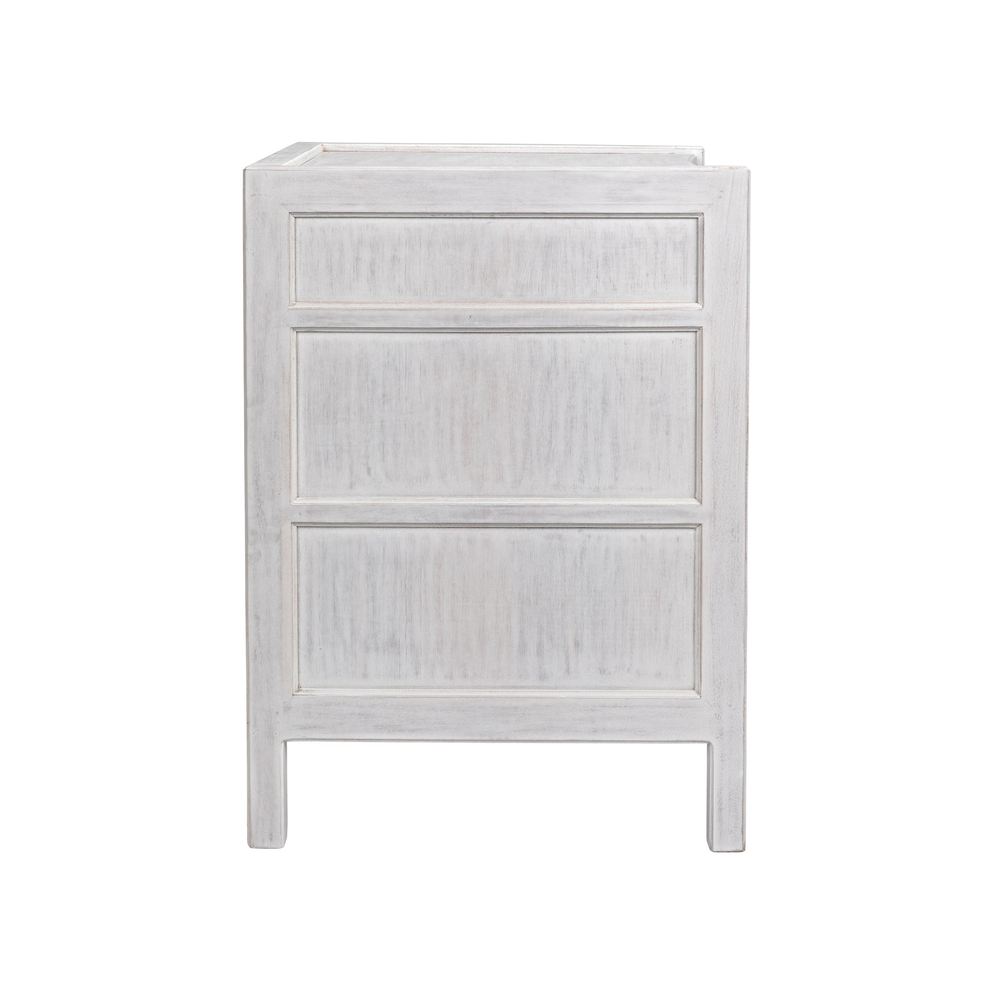 Hampton White Small Nightstand Side View