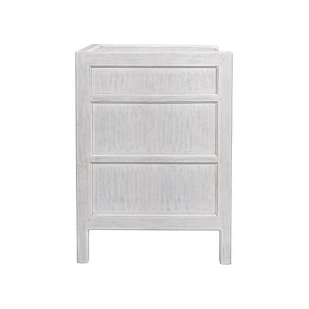 Hampton White Small Nightstand Side View