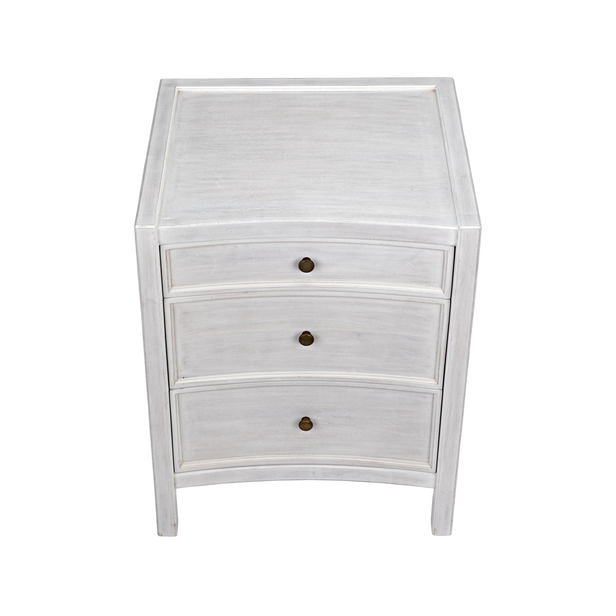 Hampton Whitewash Small Nightstand Top View