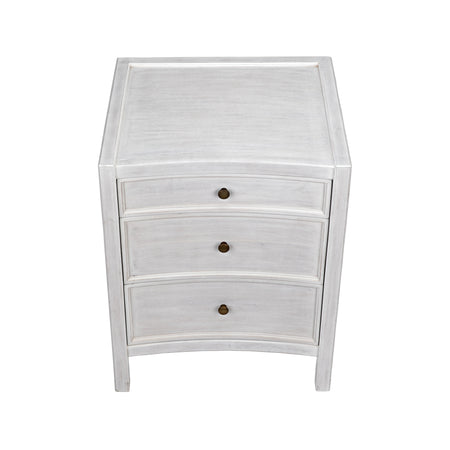 Hampton Whitewash Small Nightstand Top View