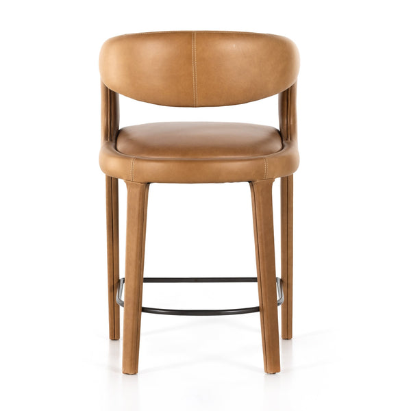 Harvey Leather Counter Stool Back View
